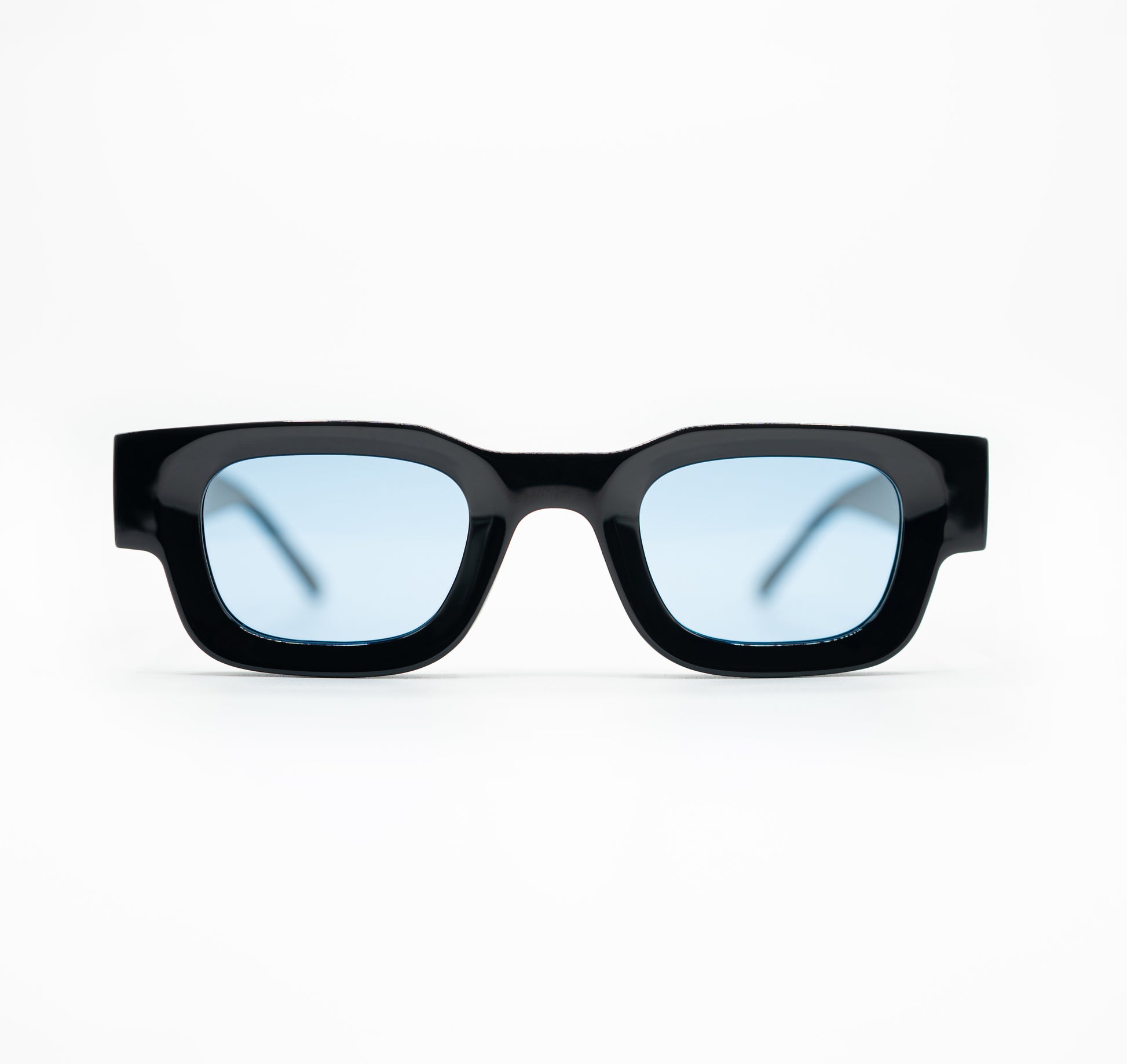 front image of morii sunglasses in blue