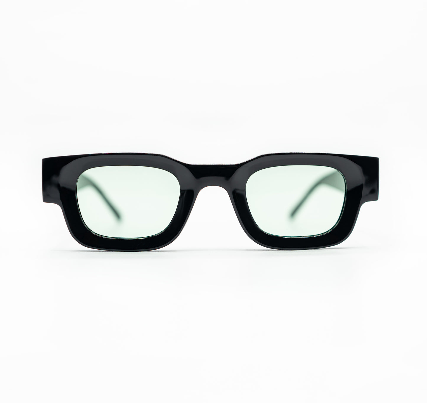 front image of morii sunglasses in green