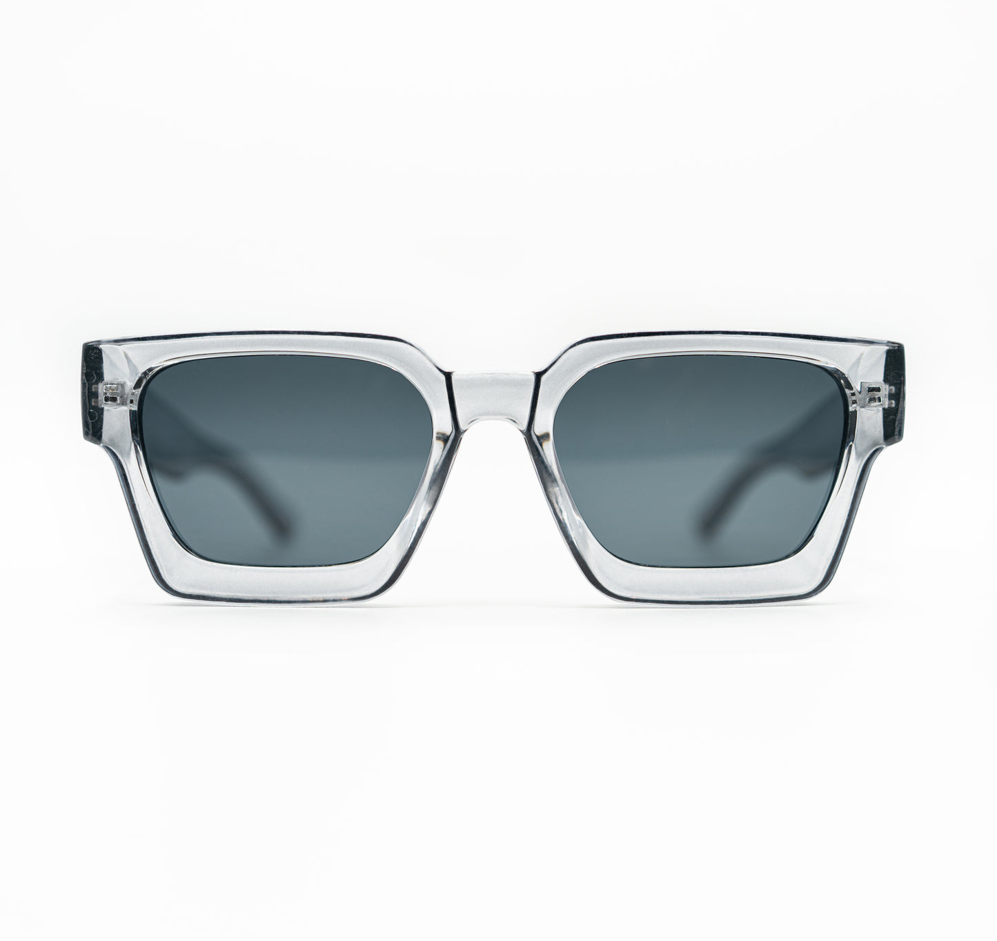 front image of volander sunglasses in grey